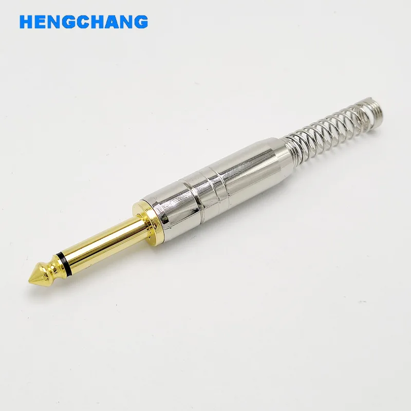 Mono 6.35 มม.เสียง 1/4 นิ้ว 6.35mm ปลั๊กฤดูใบไม้ผลิป้องกัน