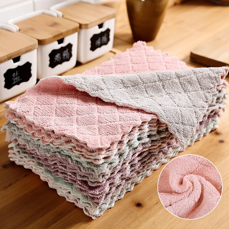 Microfiber Cleaning Cloth,10 Pack Kitchen Towels,Double-Sided kitchen Towel Highly Absorbent Multi-Purpose Cleaning Supplies