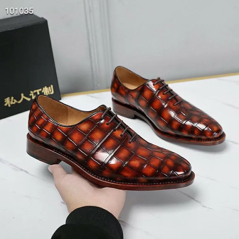 Authentic Crocodile Belly Skin Goodyear Craft Men Colorful Dress Shoes Genuine Real Alligator Leather Male Lace-up Party Oxfords