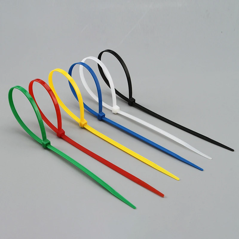 500Pcs Self-Locking Nylon Ties Wire Cable Zip Ties Self Lock Organiser Fasten Cable 9 Colors 4X200mm 5X200mm