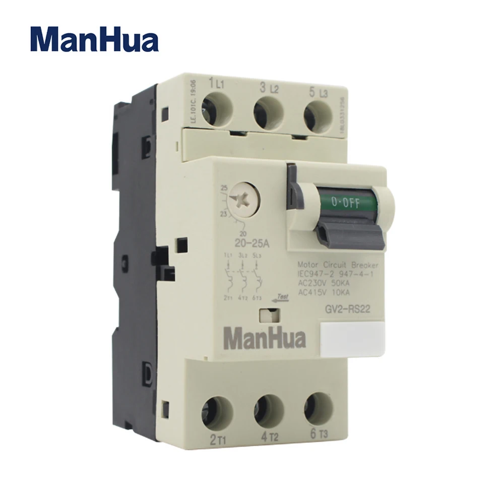 ManHua GV2-RS Series 3P Ue690V 50/60Hz Motor Protection Circuit Breaker