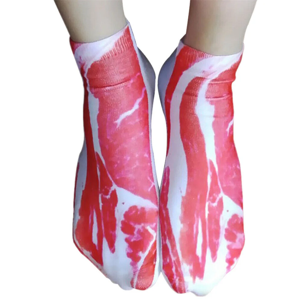 Soft Beef Meat Socks Silly Stretchable Breathable Vegan Bacon Socks Whimsical Novelty Socks For Chef Costumes New 2024