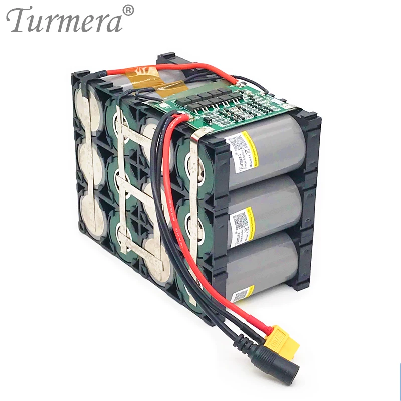 Turmera 12.8V 21Ah 4S3P 32700 Lifepo4 Battery Pack with 4S 40A Balanced BMS for Electric Boat and Uninterrupted Power Supply 12V