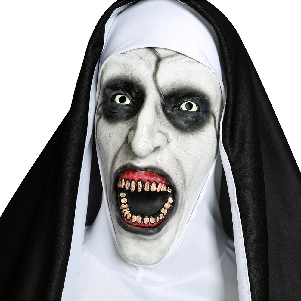 Nun Mask The Nun Cosplay Masks Valak Halloween Terror Costumes For Women Scary Masques Costume Props Deluxe Mascarillas For Man