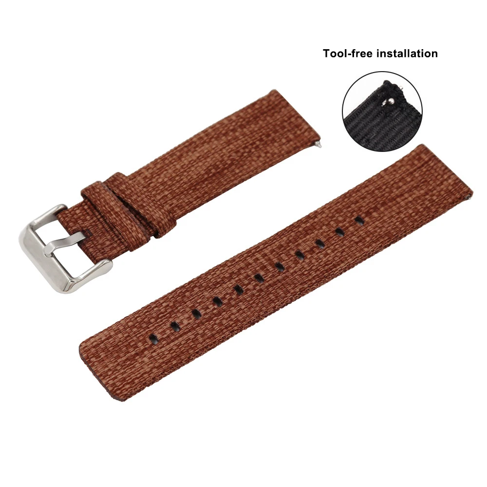 Nylon Denim Quick Release Braided Strap 18mm 20mm 22mm For Amazfit Watch For Huawei Watch2 Pro For Samsung Gera S3 S2 UTHAI G07