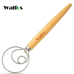 WALFOS Danish Dough Stainless Steel Danish Dough Whisk  Baking Pastry Blender Egg Beater Tools for Bread Making