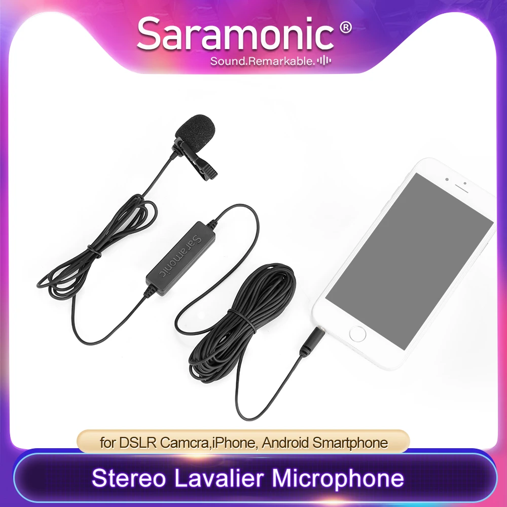 

Saramonic Lavmicro-S Lavalier Microphone for DSLR Camcra,iPhone, Android Smartphone,Perfect for Recording Youtube,Interview