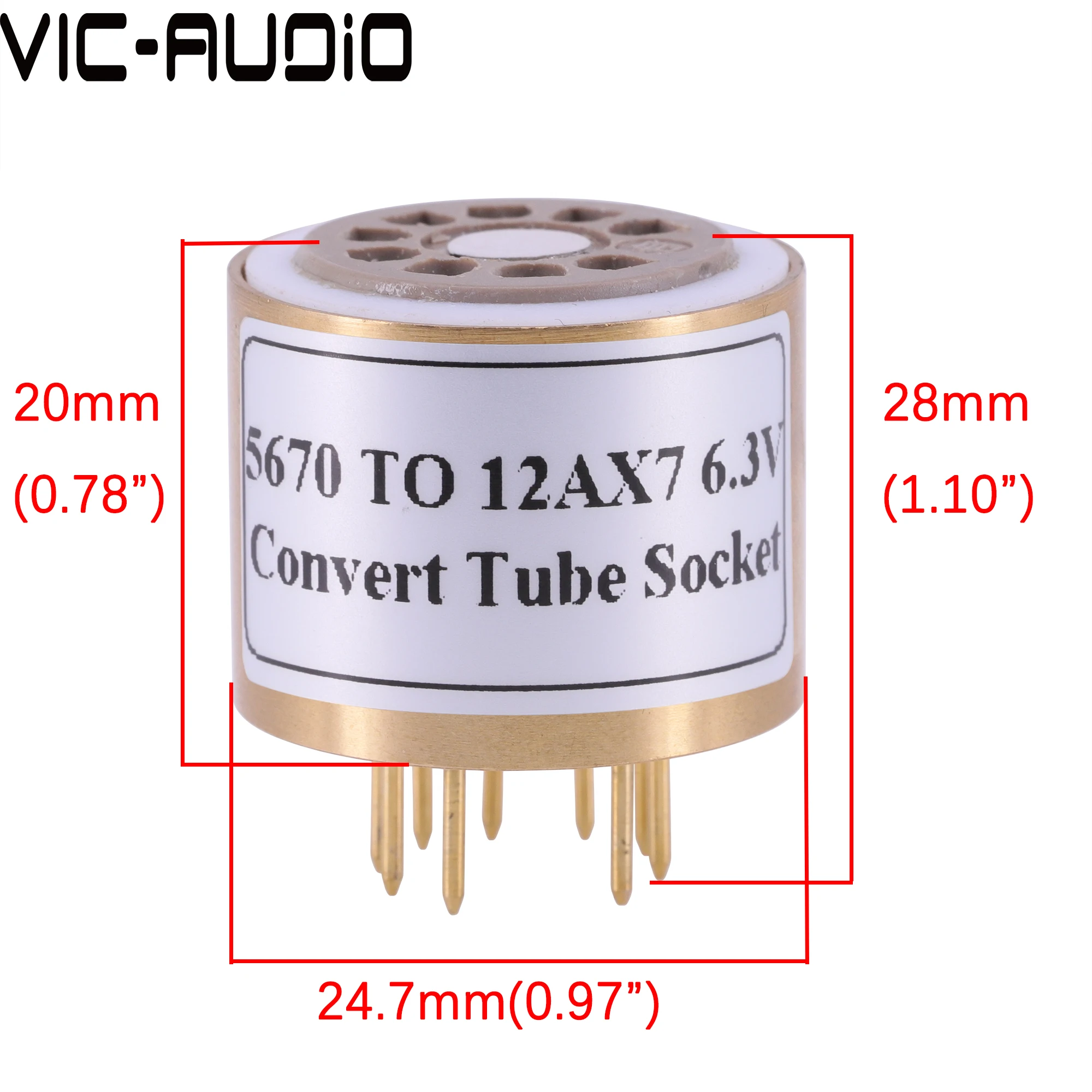 1PC 6N3 6H3N 369A da 5670 a 12AX7 ECC82 ECC83 12AU7 6.3V presa per tubo a vuoto amplificatore Audio fai-da-te adattatore per presa di conversione per tubo a vuoto