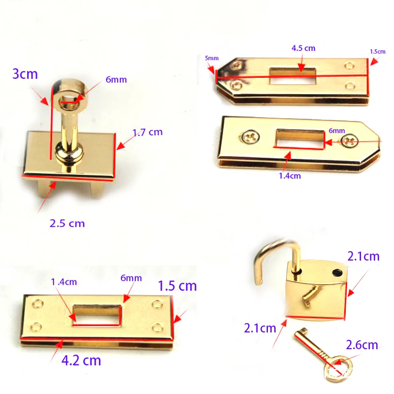 Metal Clasp Turn Lock Hardware Twist locks for Handbag Shoulder Bag Purse Parts