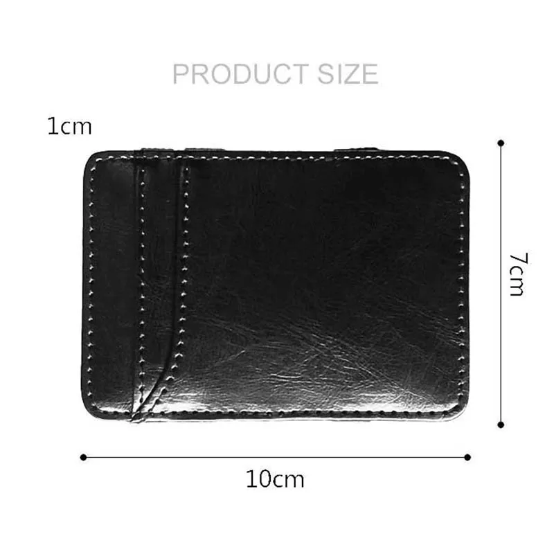 New Fashion Slim Men\'s Leather Magic Wallet Korea Designer Credit Card Holder Women Small Cash Clip Bilfold Man Clamps for Money