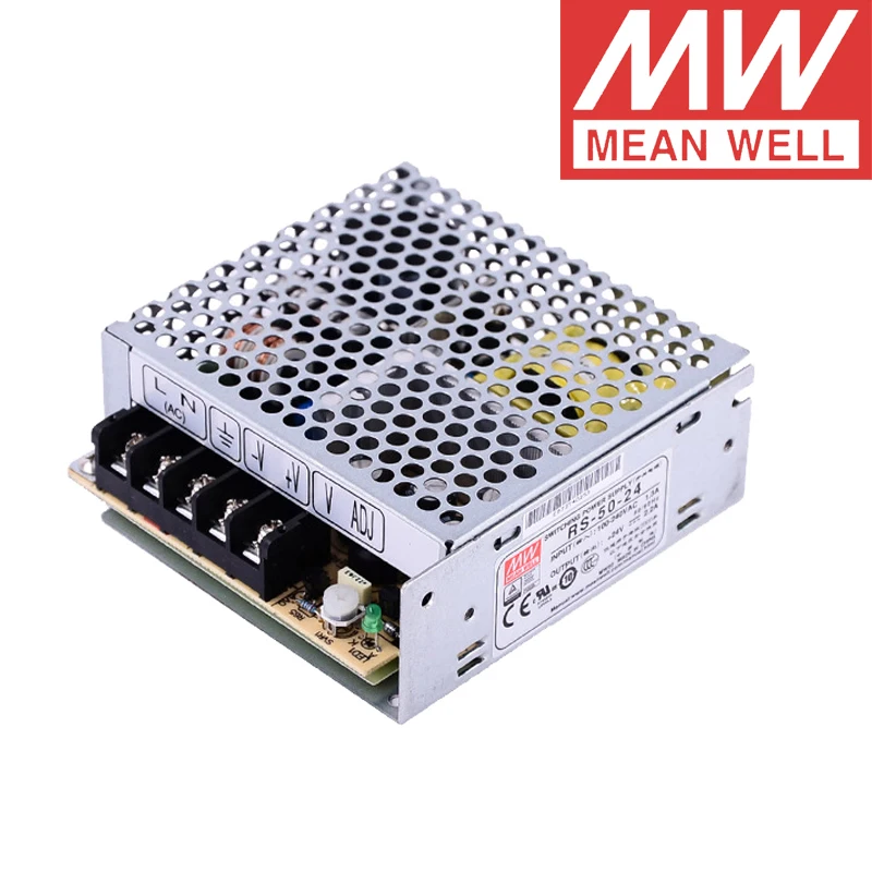 RS-50-24 Mean Well 52.8W/2.2A/24V DC Single Output Switching Power Supply meanwell online store