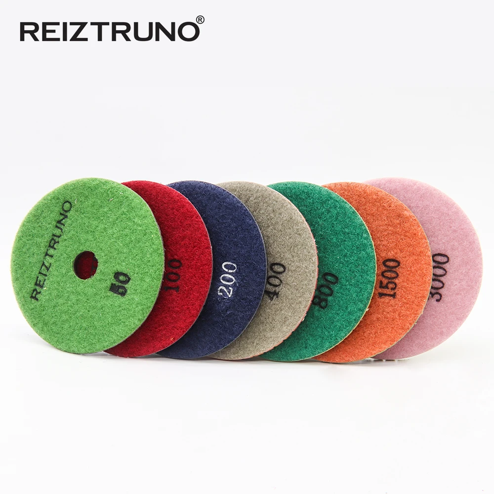 4นิ้ว100มม.3Pcs Diamond Polishing Pads เปียกแผ่นขัดสำหรับหินแกรนิตหินอ่อนคอนกรีต,ใช้เปียก