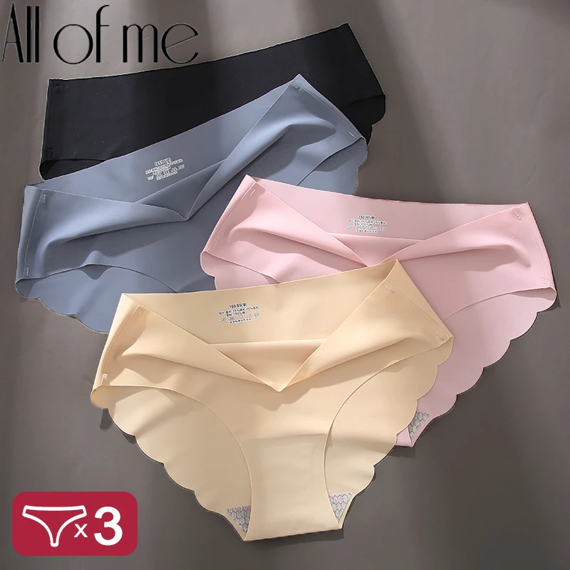 

3PCS/Set Women Panties Sexy Seamless Underwear Pantys Lingerie for Female Underpants Soft Solid Color Low-Rise Briefs Intimates