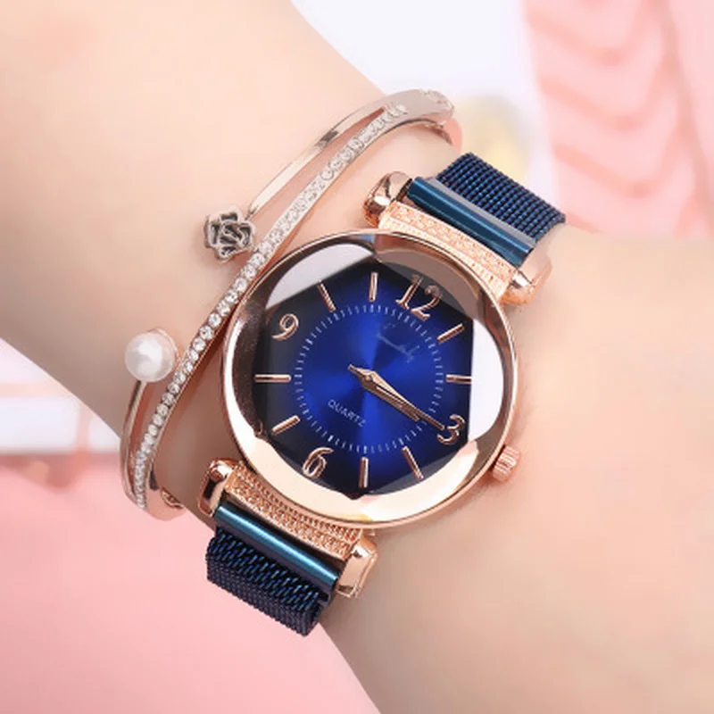

Women Watches 2021 Luxury Fashion femme Gradient Color Quartz Stainless Steel Band Wrist Watch Statement Gifts