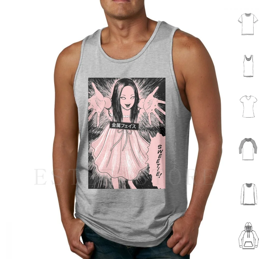 Tomie-camisetas sin mangas para mujer, chaleco sin mangas de Tomie Junji Ito, edición de Horror, Manga lastrada