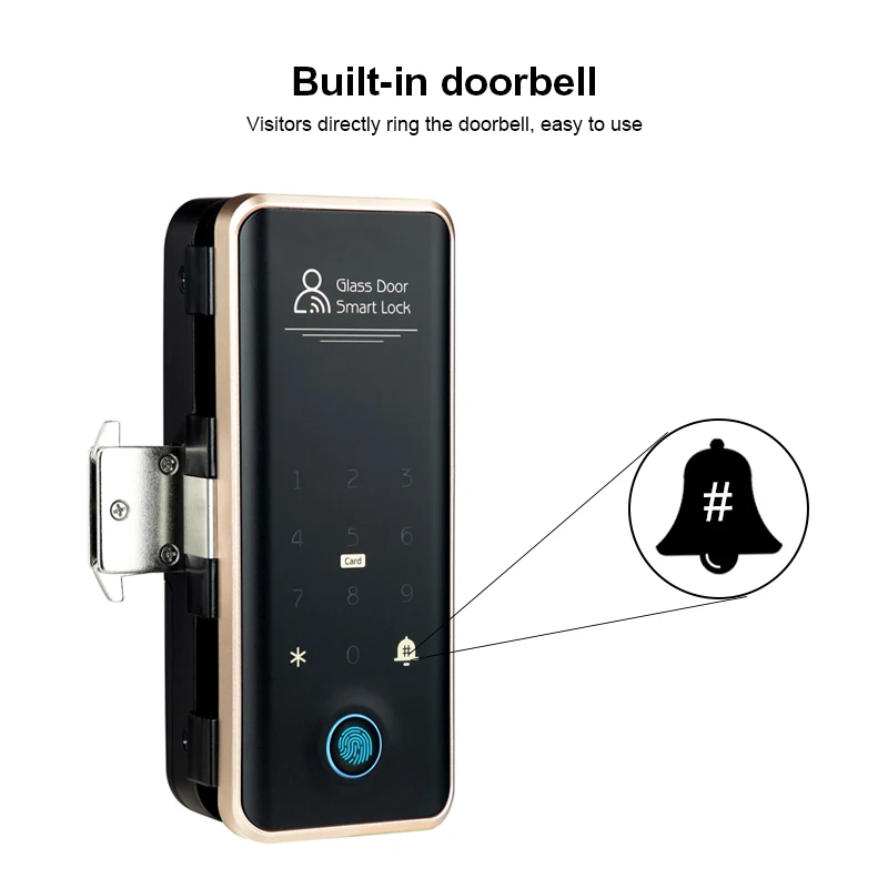 TTLOCK Remote Unlock Smart Lock For Glass Door Wooden Door Dynamic Code AutoLock Digital Fingerprint Door Lock For Office Hotel