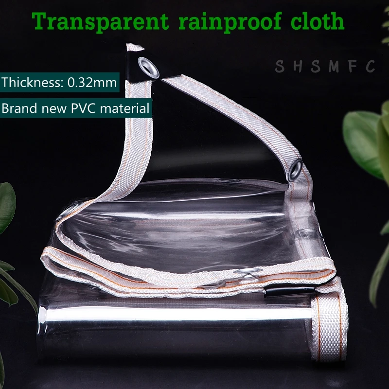 Thick 0.32mm Transparent PVC Rainproof Cloth Balcony Bonsai Garden Keep Warm Tarpaulin Pet Dog House Cover Waterproof