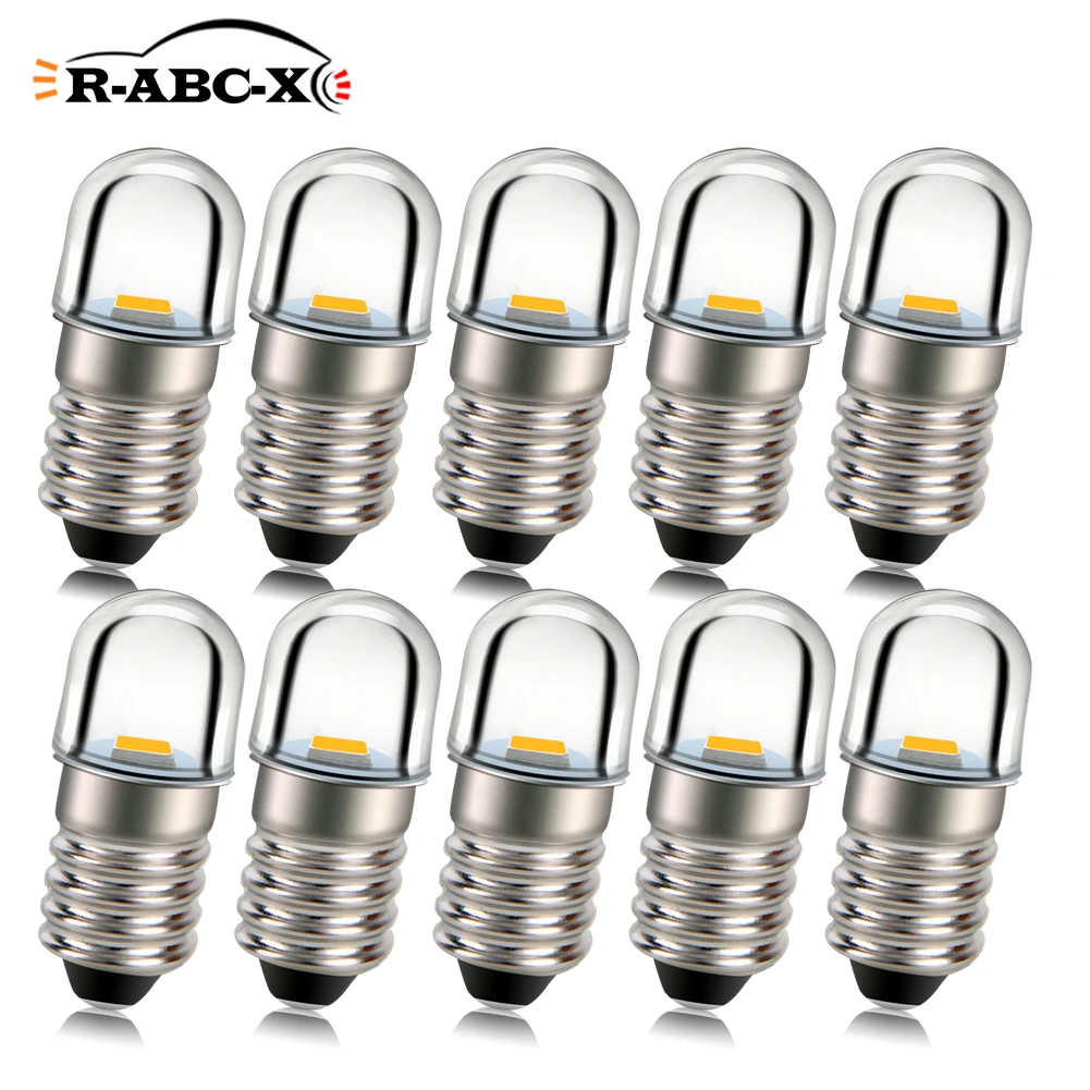 

10x E10 3V 4.5V 6V 12V 0.96W 4300k Warm White 1smd 2835 LED Machine Pinball Bulb Torch Headlight Mini Head Lamp Flashlight Light