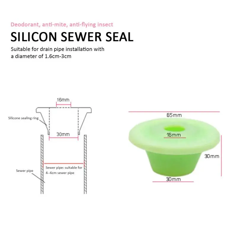 Silicone Drains Sewer Pipe Sealing Ring Floor Kitchen Sink Overflow Drain Cover Gang Deodorant Washing Machine Pipe Smell Proof