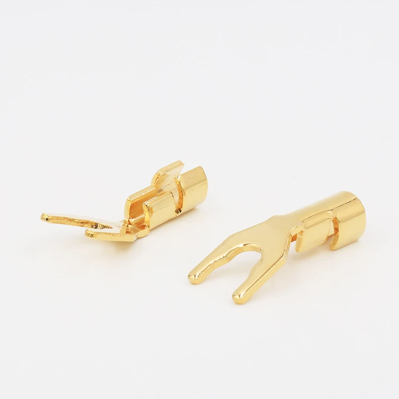 Cmc y spade監査ファンスピーカーコネクタ、純銅、24k金メッキ、プラグジャック