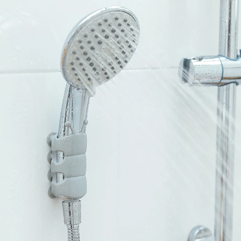 Soporte de cabezal de ducha de baño portátil, soporte de ducha de mano con ventosa montada en la pared, de silicona