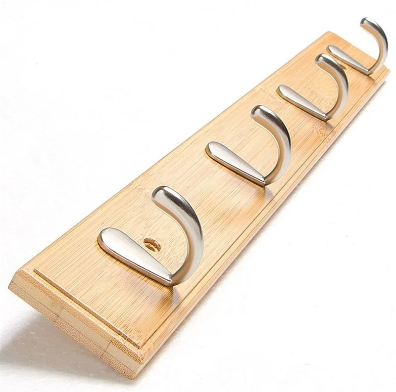 Concise Style Bedroom Furniture Coat Rack Clothes Hanger Hooks Living Room Closet Bamboo Hat Racks Coat Hanger Wall Hook 4 Hooks