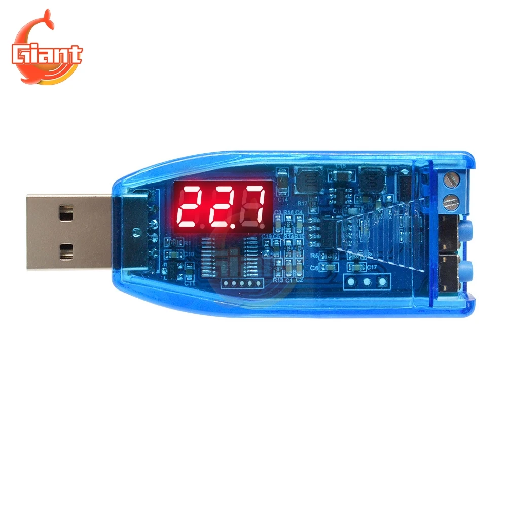 DC-DC 5V per 3.3V 9V 12V 24V Modulo di Alimentazione USB Bordo Rosso Verde del Display tensione Fino Step Up Step Imbottiture Boost Buck Converter