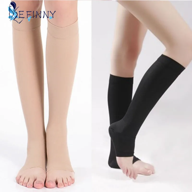 Men Women Anti Fatigue Open Toe Support Compression Stockings Unisex Stylish