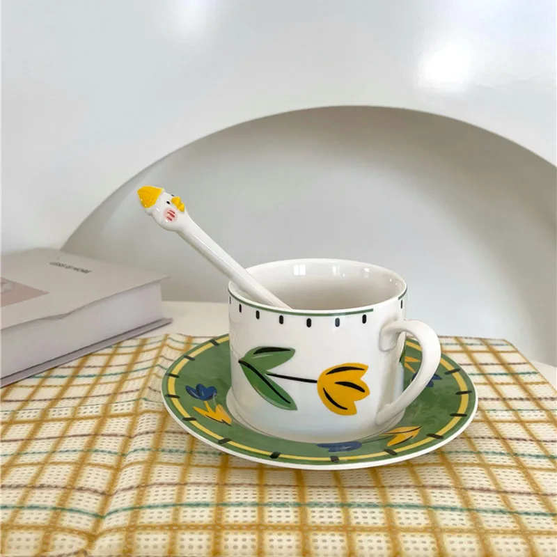 

3PCS/Set Cup Saucer Ceramic Kitchen Drinkware Coffee Cups For Christmas Party Decoration Cup Saucer 커피잔 кружка для чая