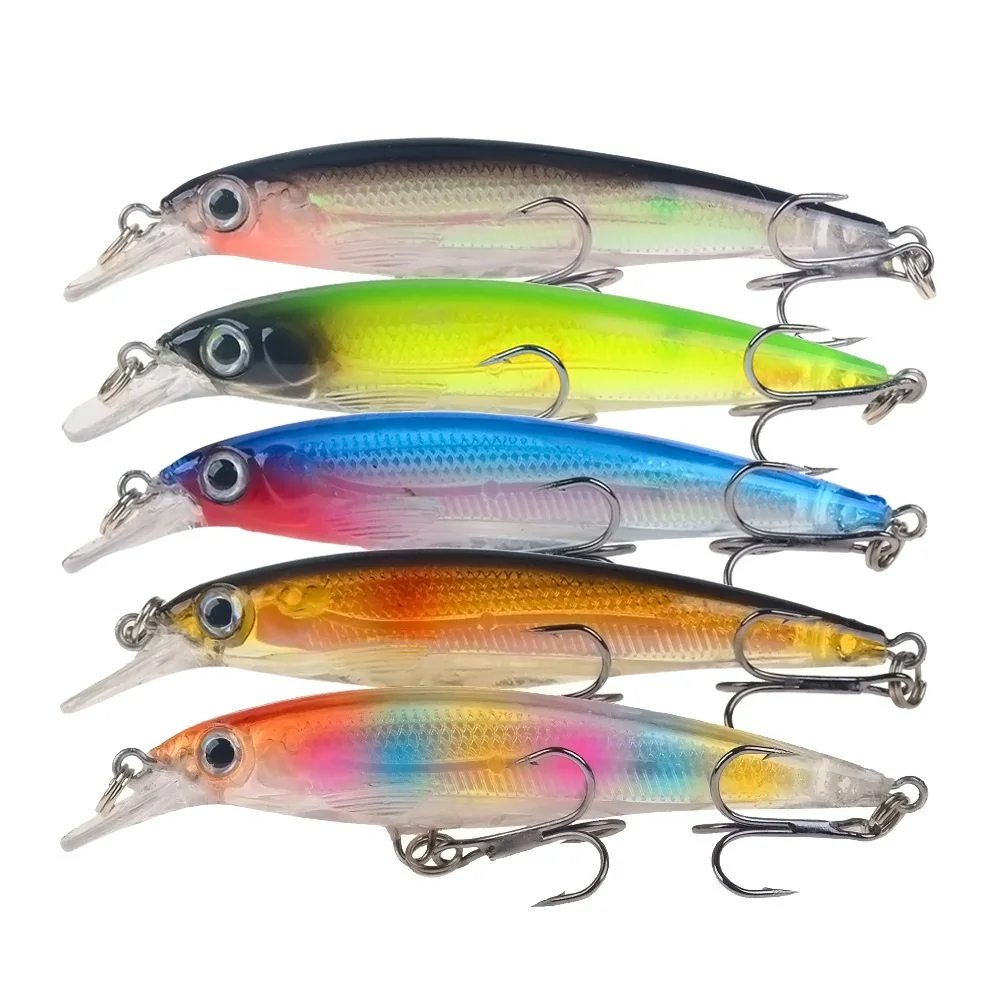 Señuelo flotante pececillo 7 cm con ojos 3D y anzuelos triples - imagen 4