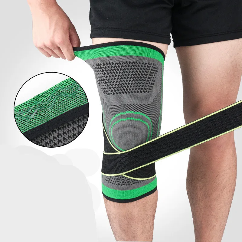 ZYSK 1 PCS Sport Fitness Running Knie Ondersteuning 3D Weven Knie Mouwen Gevoerde Bescherming Volleybal Basketbal Knee Protector Nieuwe