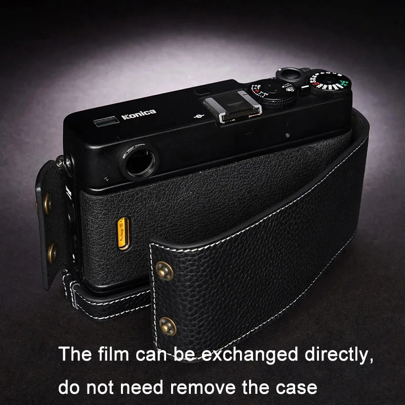 تصميم لكونيكا هيكسار RF اليدوية جلد طبيعي كاميرا نصف كيس غطاء حقيبة