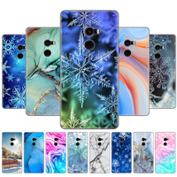 For Xiaomi Mix 2 Case Silicon Soft TPU Back Phone Cover for Xiaomi Mi Mix 2 Coque Bumper Bags marble snow flake winter christmas