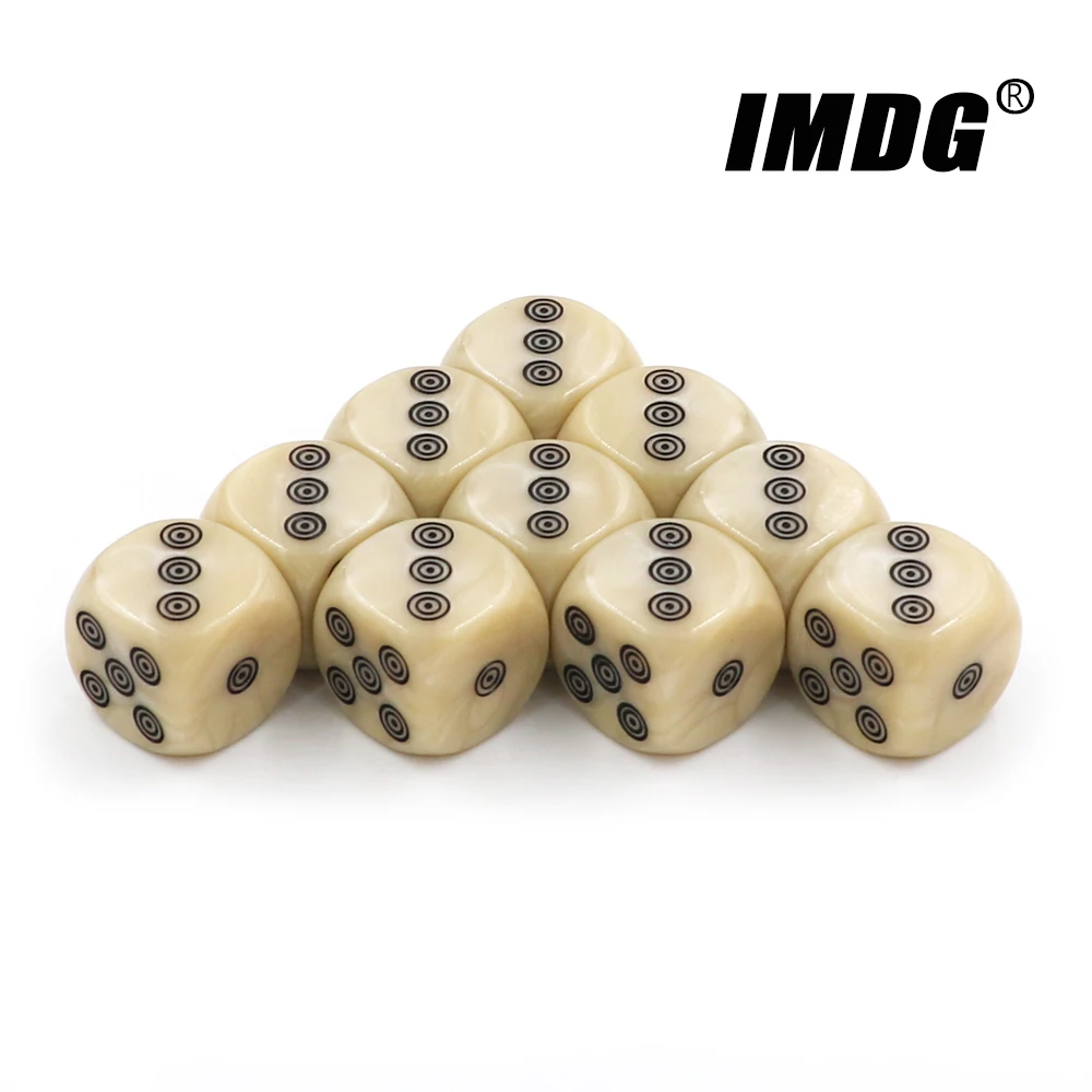 10pcs/pack 16mm Acrylic Ivory Dice Rounded Entertainment Party Cubes Mahjong Accessories Dice