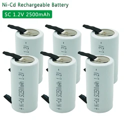 SC 1.2V 2500MAH NICD rechargeable battery SC Sub C ni-cd cell with welding tabs for electric drill screwdriver Real capacity