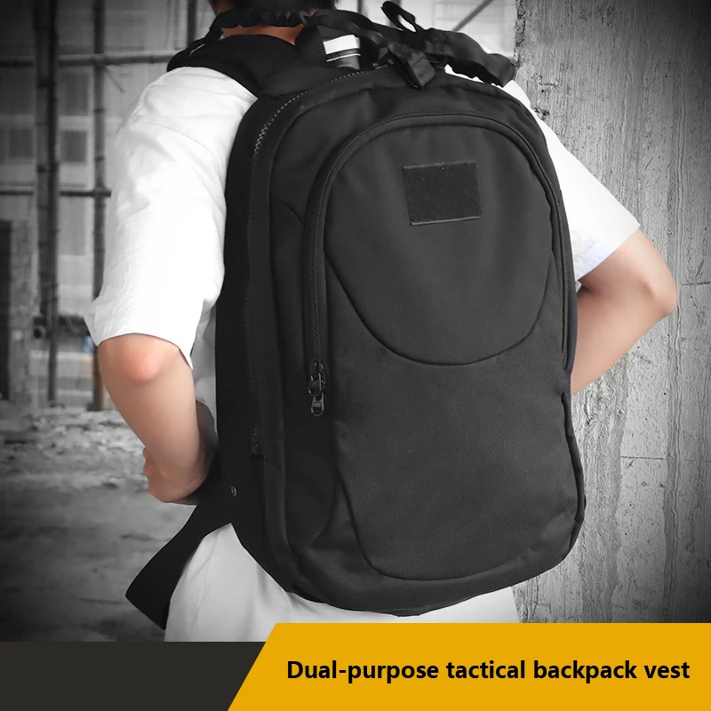 Adjustable Tactical Backpack Vest Dual-purpose, Oxford fabric,Outdoor Airsoft Paintball, Hunting, Flip Up Knapsack