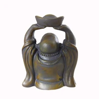 Stone Color Laughing Buddha Statues Ornaments Wealth Money Maitreya Buddha Sculpture Figurines Home Zen Garden Decoration 6