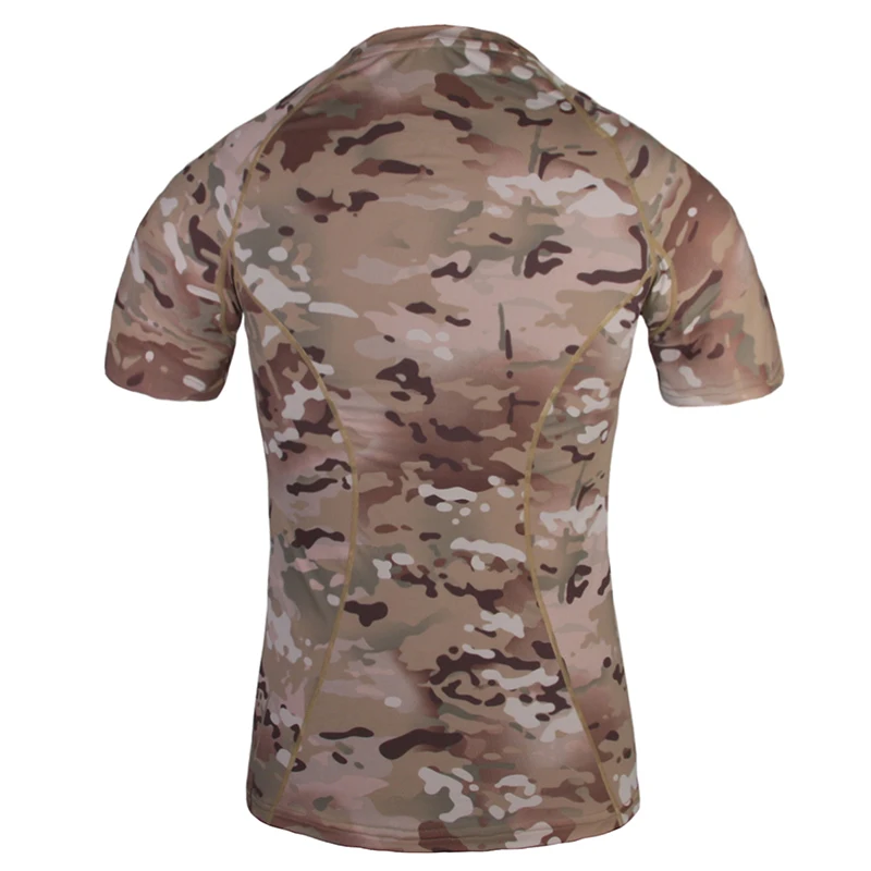 Emersongear Tactical Skin Tight Base Layer Camo Running Shirts Camouflage Shorts Sleeve Outdoor Sports Sweat-Wicking T-Shirt