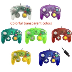 Transparent color Wired Gamepad Controller Joypad with Single Point For GameCube PC for N-G-C Joystick