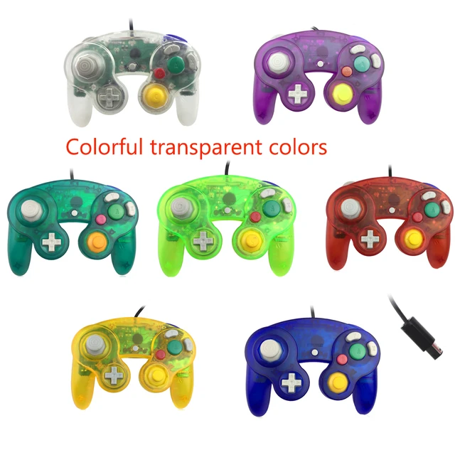 Transparent color Wired Gamepad Controller Joypad with Single Point For  GameCube PC for N-G-C Joystick - AliExpress 44