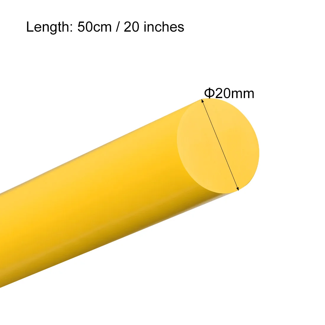 uxcell Plastic Round Rod,POM Rod,20mm Dia Green Engineering Plastic Round Bar 2pcs 21mm  2pcs Yellow