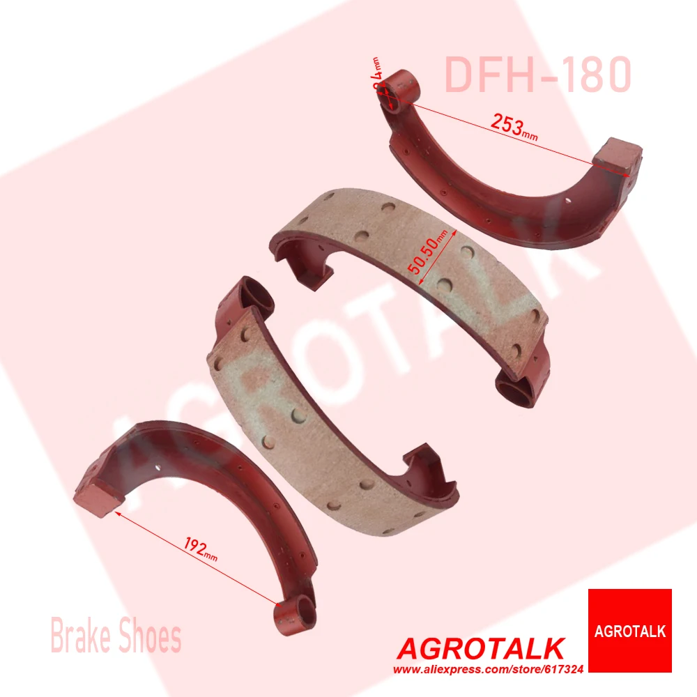 

Set of brake shoes for Yituo Dongfanghong DFH180 tractor, part number: