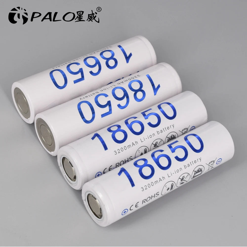 PALO 100% New Original 18650 3200mAh battery 18650 3.7V Li-ion battery High power battery tools flashlight Lithium battery