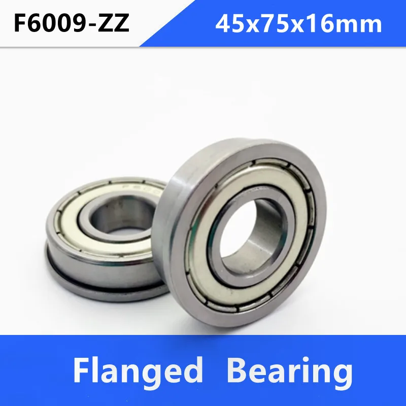 50pcs/lot Flanged bearing F6009ZZ F6009 ZZ 2Z Z 45x75x16mm miniature flange deep groove ball bearings 45*75*16