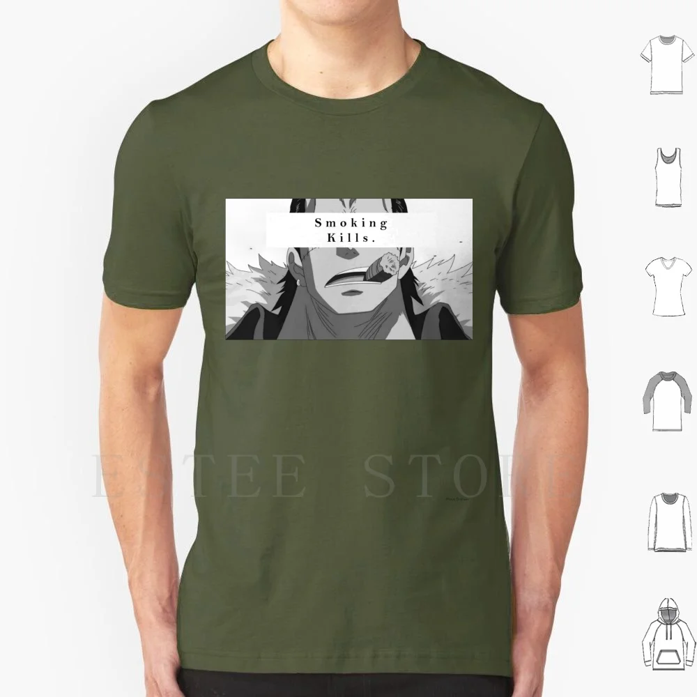 Crocodile-'smoking Kills' Aesthetic T Shirt Cotton Men DIY Print Anime Manga Aesthetic Crocodile Sir Crocodile Sanji Sanji
