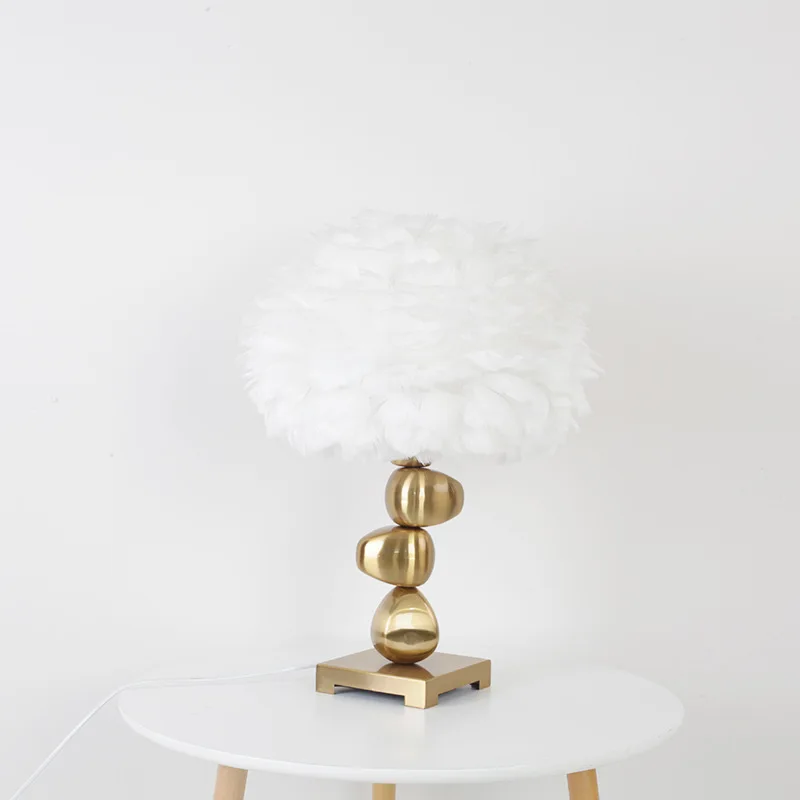 Imagem -03 - Nordic Led Golden Feather Table Lamp Quarto Sala de Estar Sala de Jantar Luxo Luz