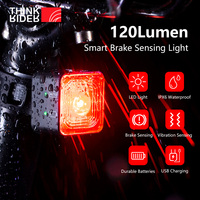 ThinkRider 120Lumen Bicycle Smart Brake Sensing Light IPX6 Waterproof LED Charging Cycling Taillight Bike Rear Accessories