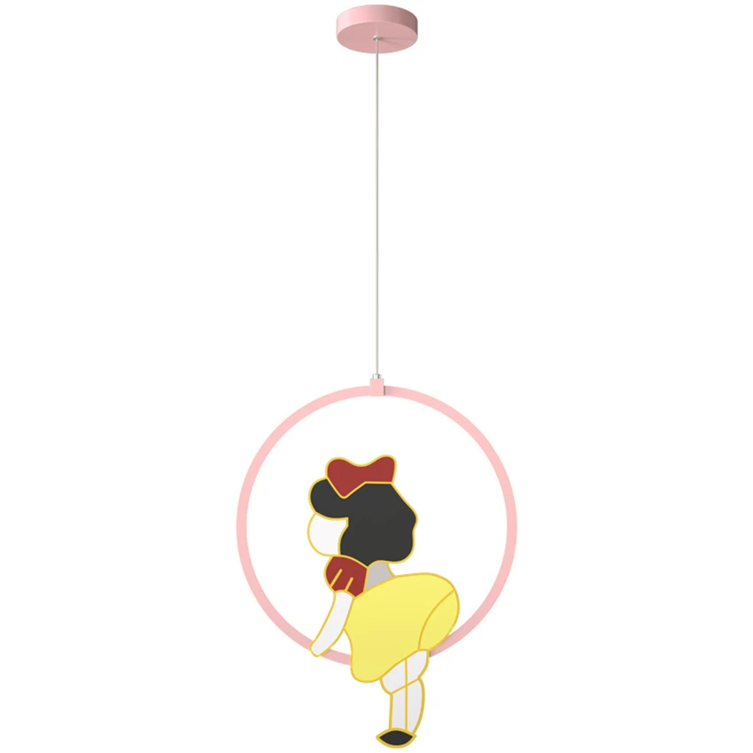 

Children room pink circle pendant lights cartoon girl princess bedroom bedside Nordic luxury lamps decor hanging lights fixtures