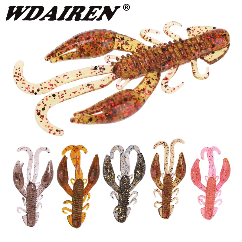 

5PCS Worm Jig Wobblers Craws Shrimp Soft Bait 50mm 2g Fishy Smell With Salt Silicone Artificial Soft Lure for Bass Carp Pesca