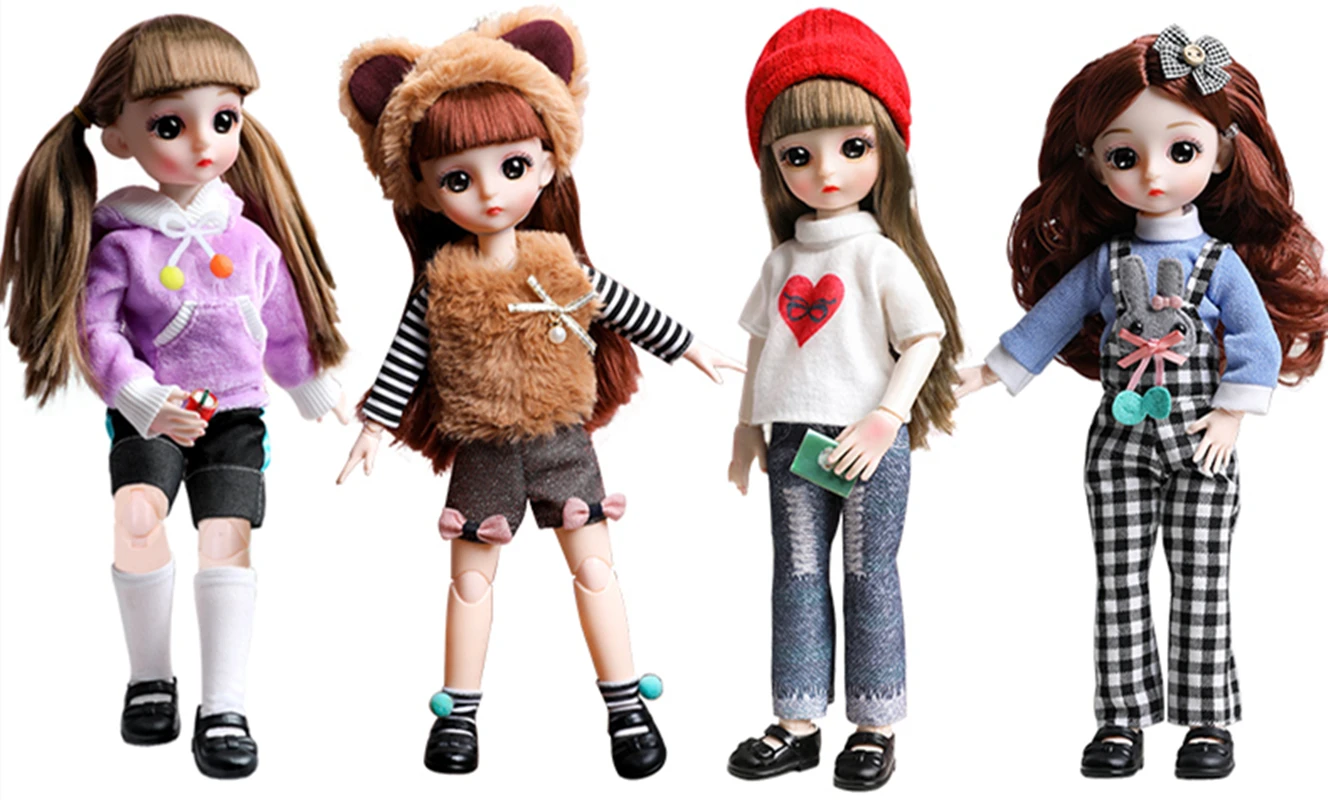 

30cm Cute BJD Doll with Big Eyes DIY Toys Princess Dress Make-up Blyth Dolls Gifts for Girl Princess Toys